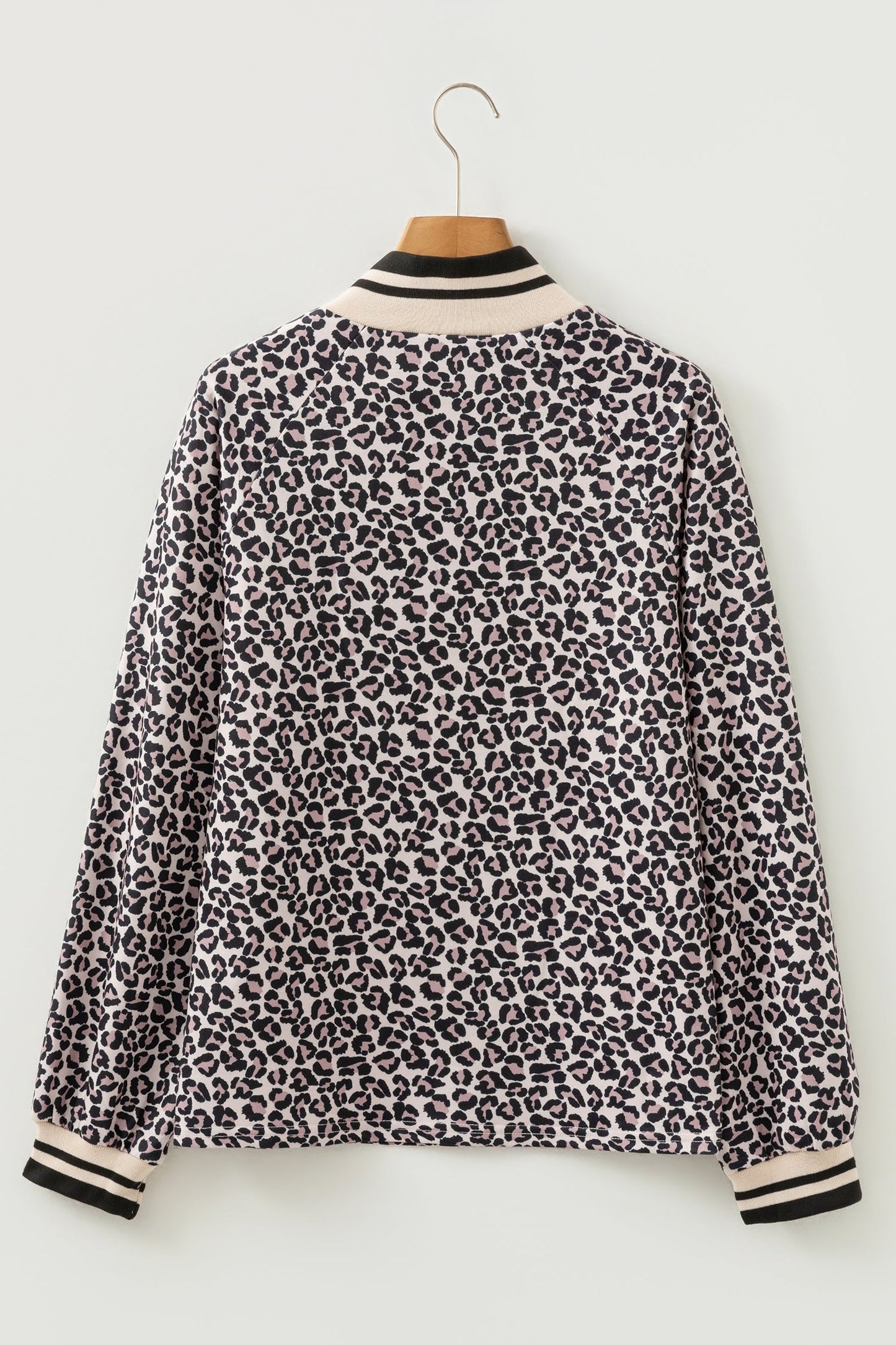 Leopard Half Zip-Up Blouse