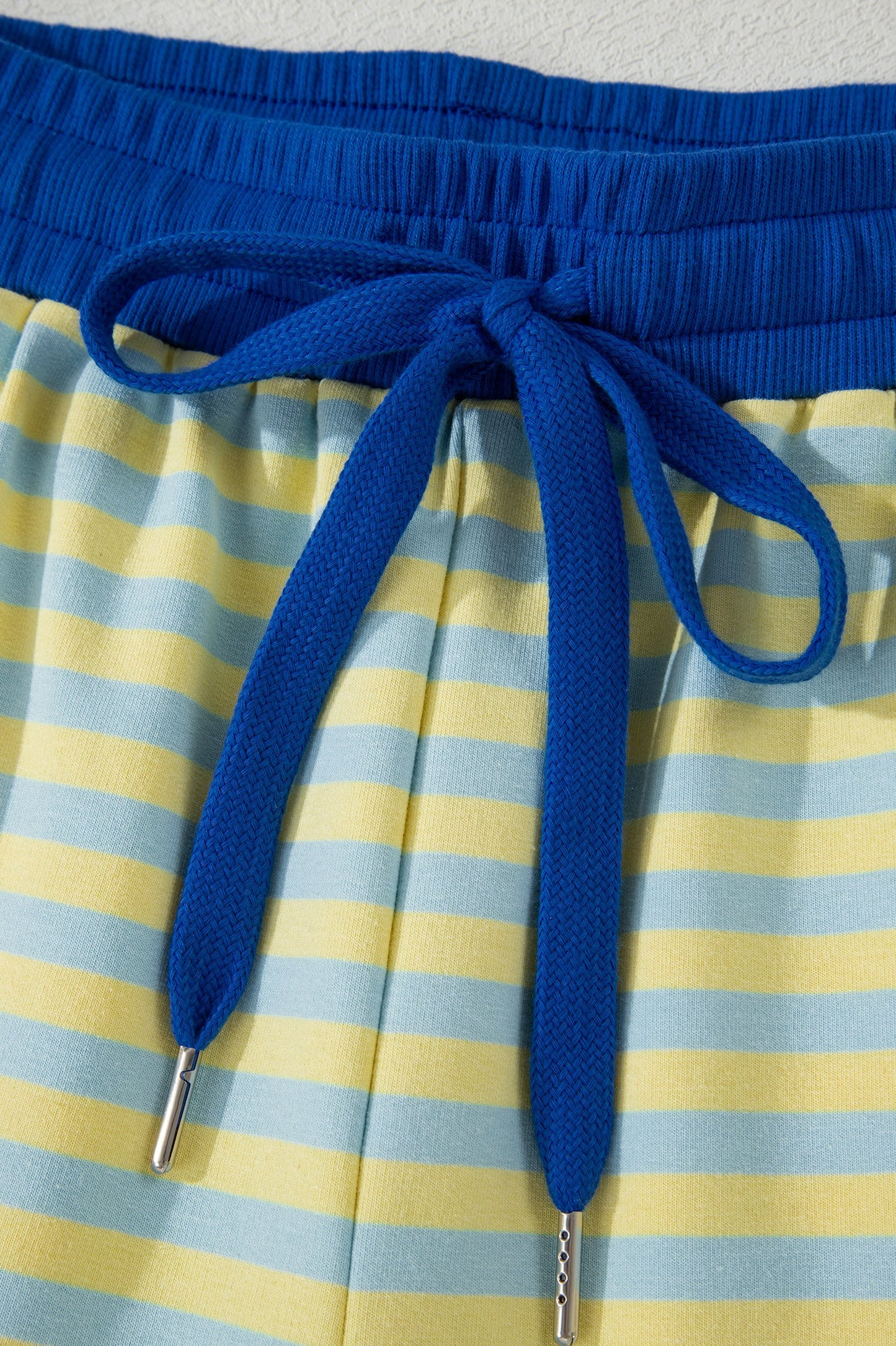Stripe Terry Knit Top & Shorts Set