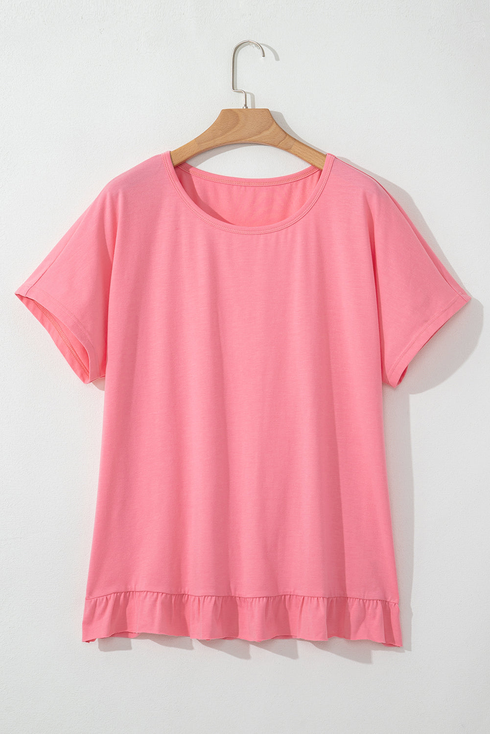 Frilled Hem Loose Short Sleeve T-Shirt