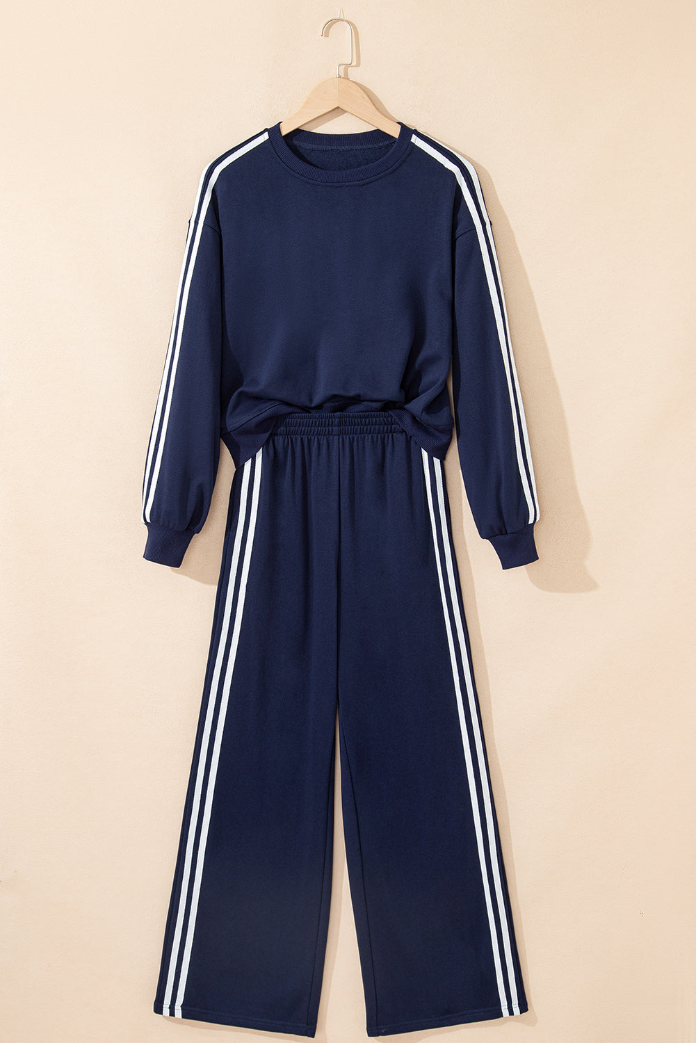 Varsity Stripe Detail Crewneck and Sweatpants Set