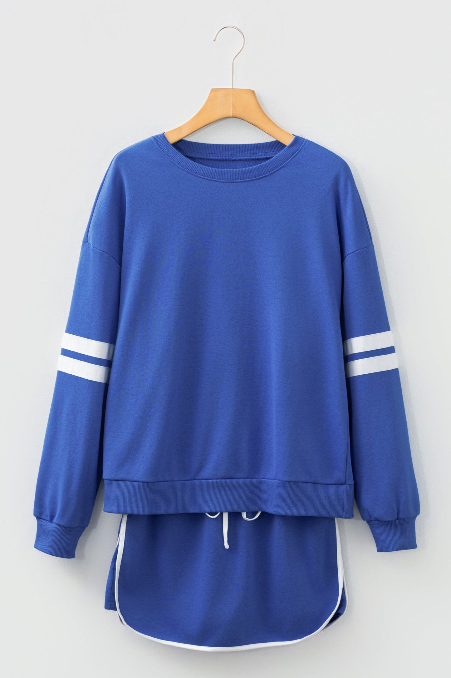 Varsity Stripe Pullover and Mini Skirt Set