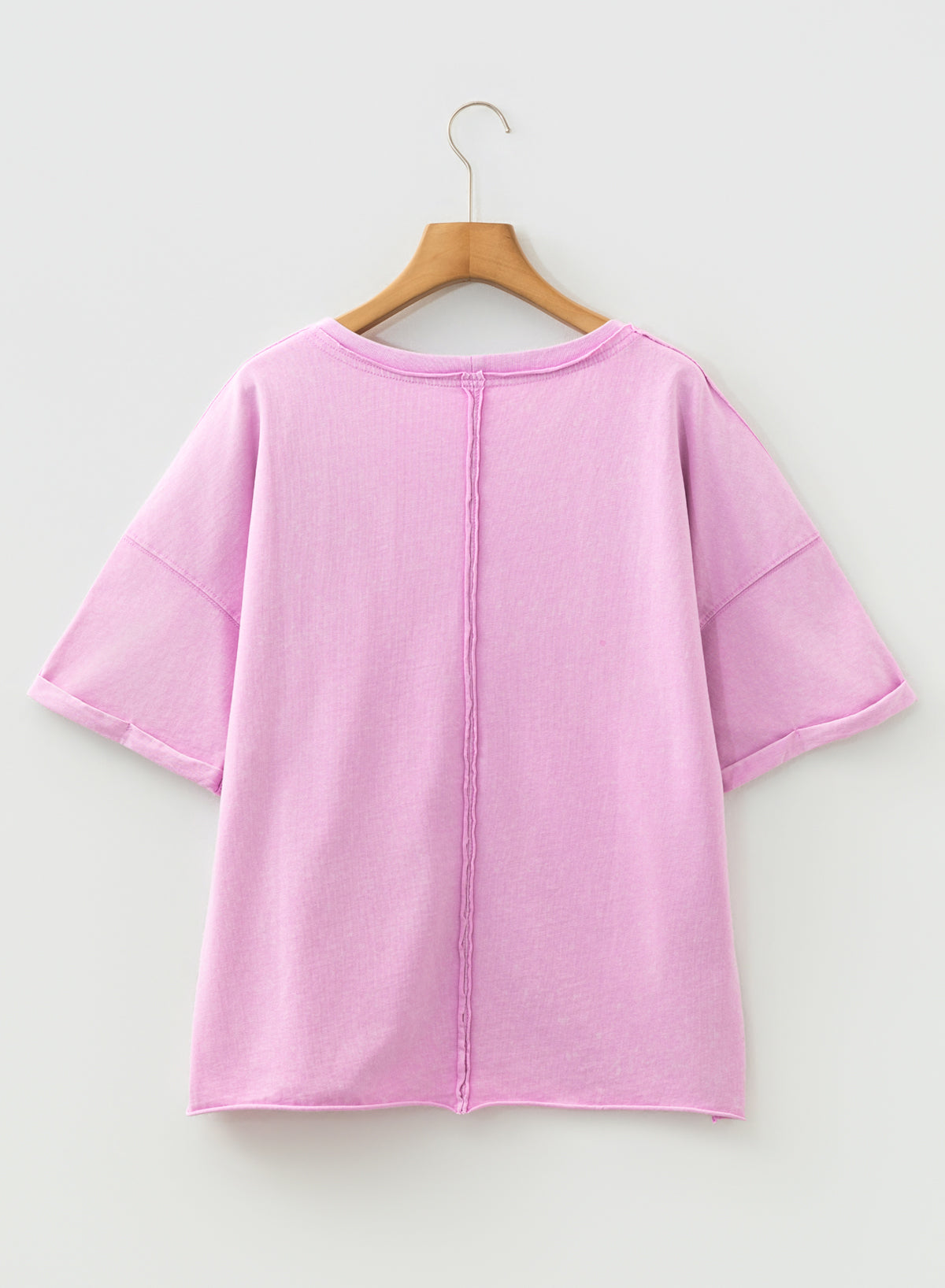Mineral Wash Drop Shoulder Raw Edge Tee