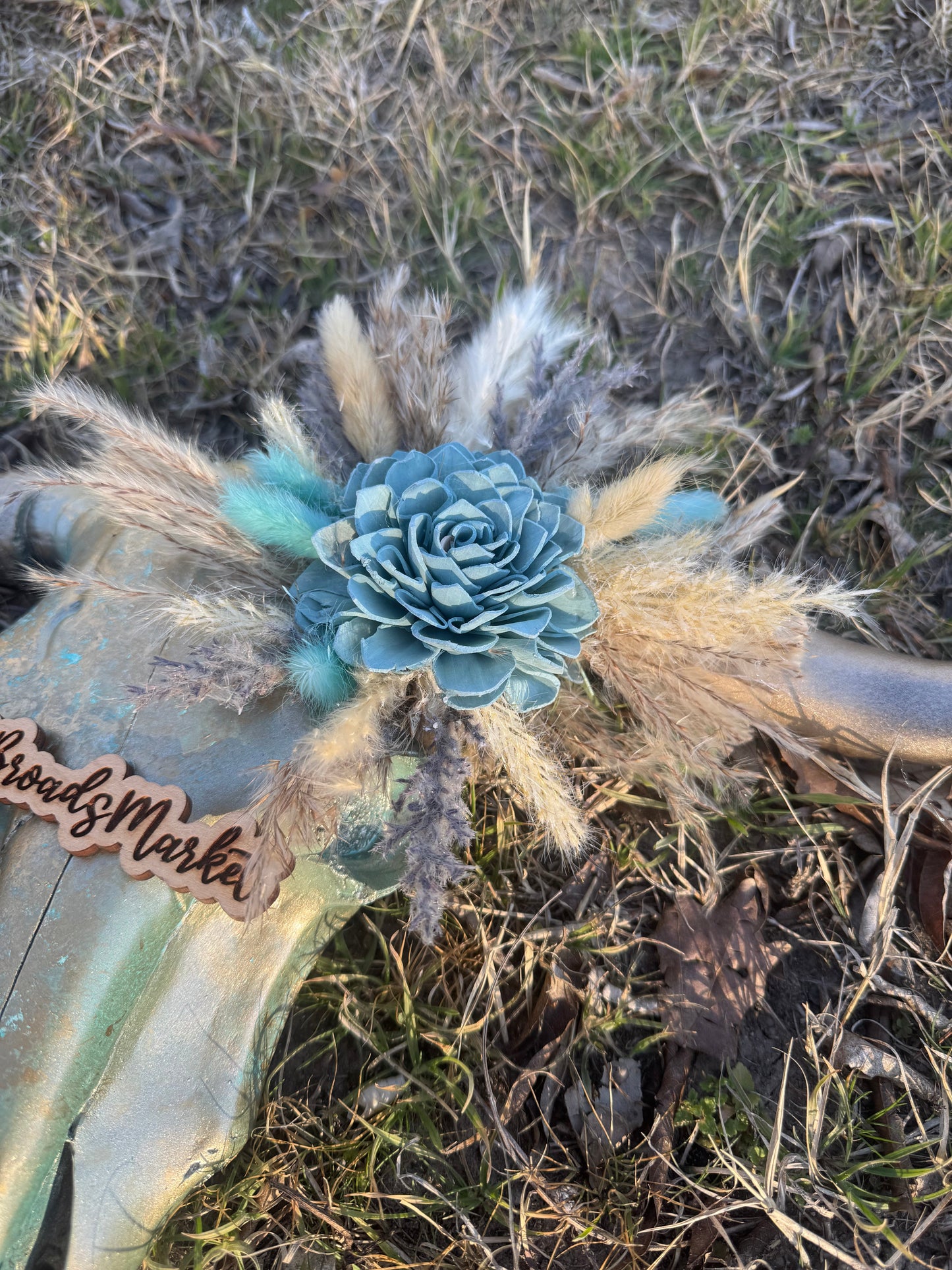 Christa Flex Gold & Blue Cowskull