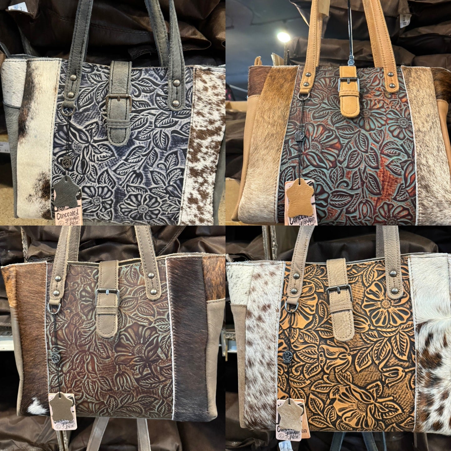 BA2824 Buckle Cowhide Handbag