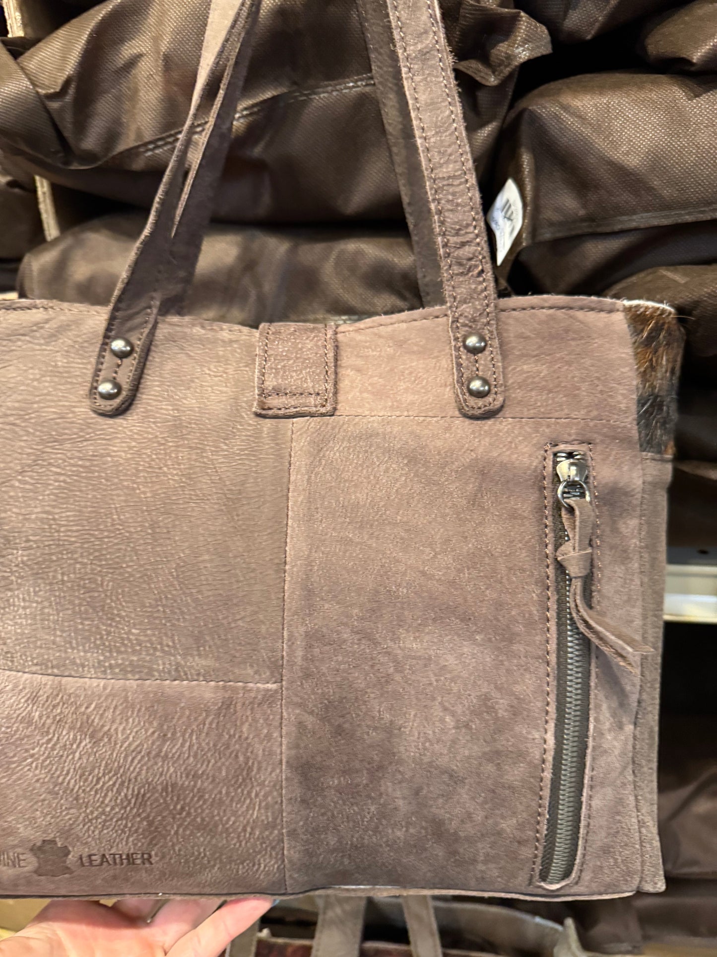 BA2830 Concho Cowhide Tooled Leather Handbag Purse