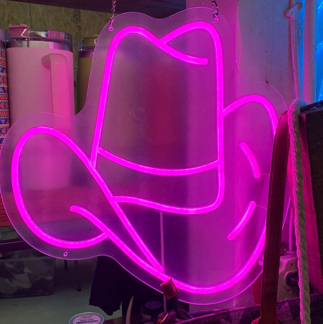 Neon Cowboy hat lights