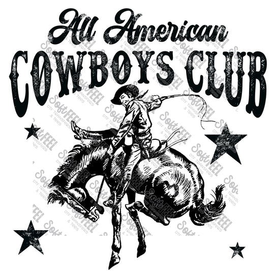 All American Cowboys Club 2 - Country Western - Direct To Film Transfer / DTF - Heat Press Clothing Transfer