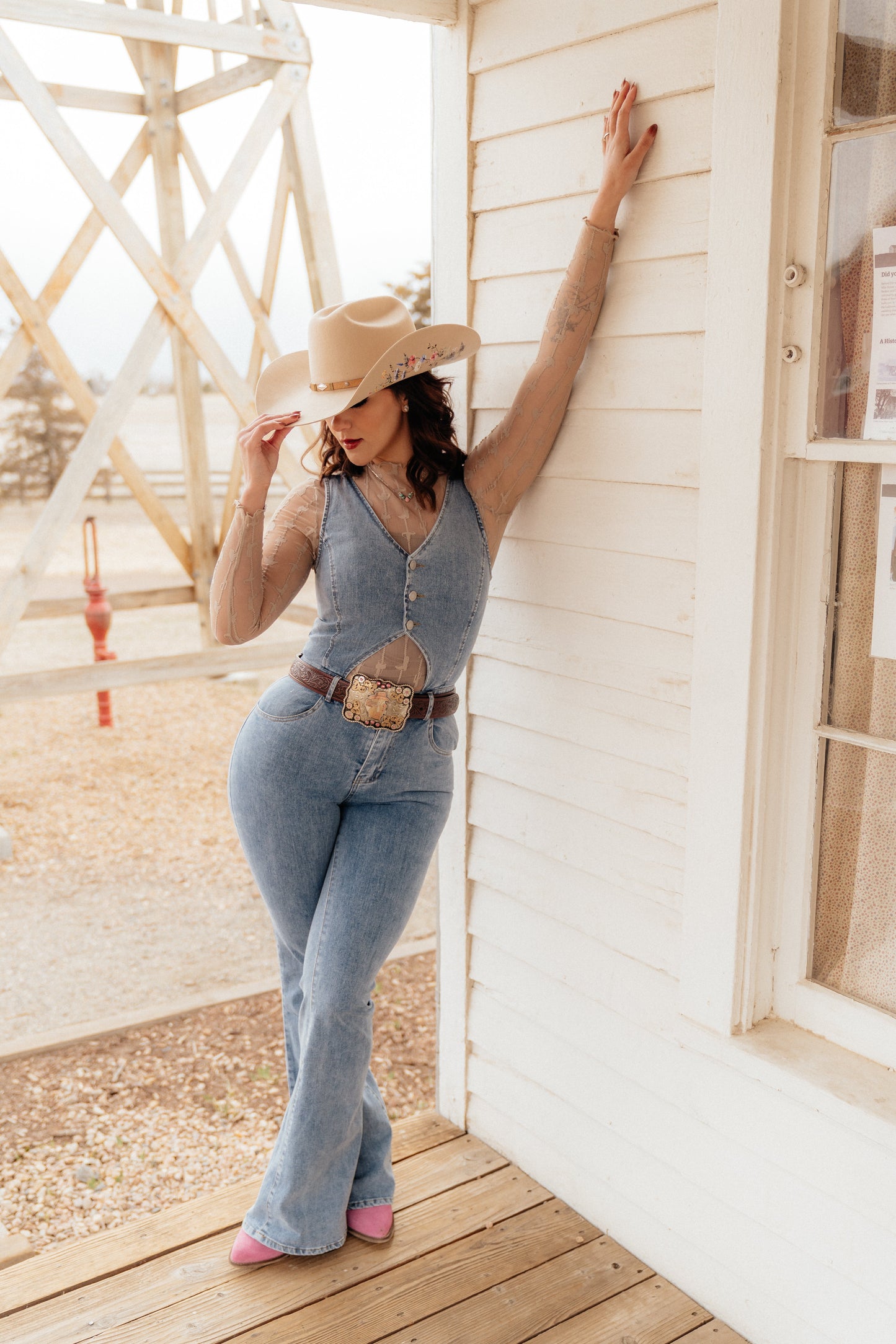 Lariat Lace Top