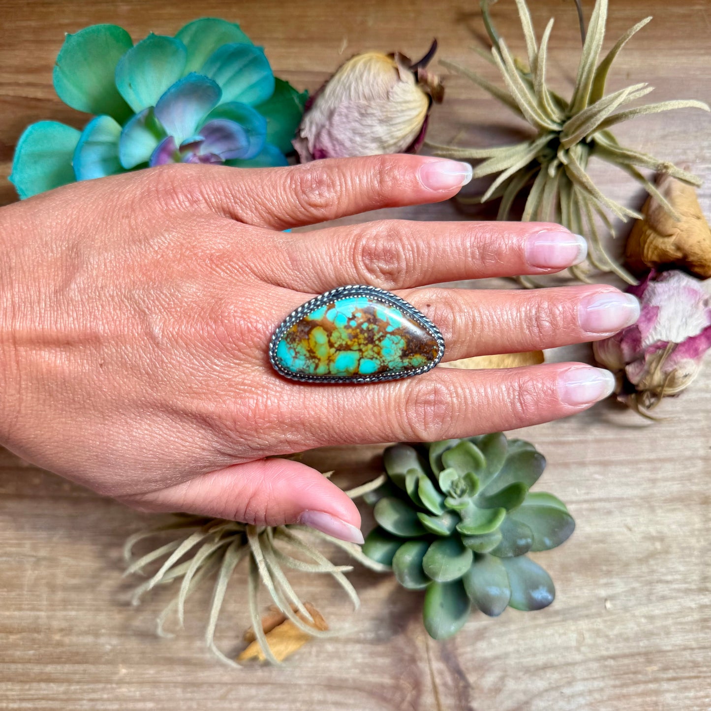MJ ring - Sterling Silver Free Form Long Adjustable