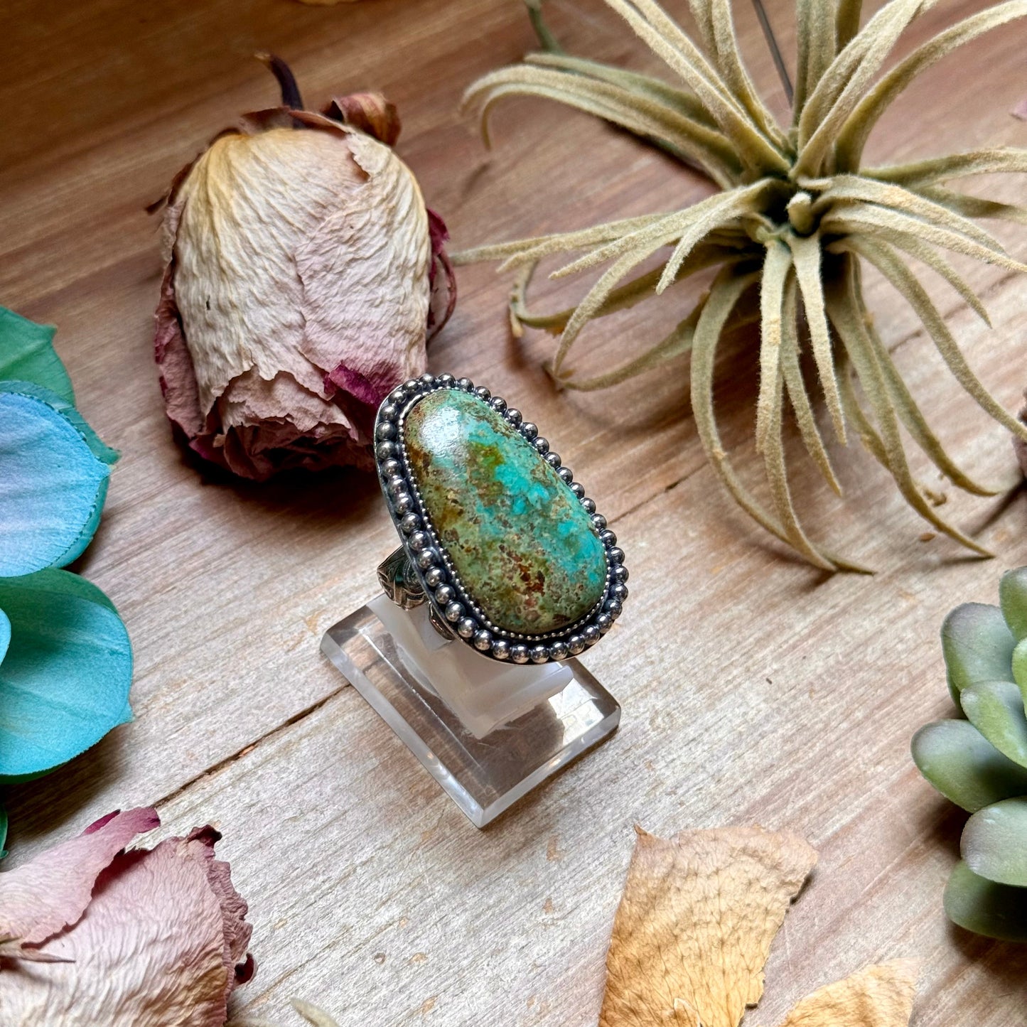 MJ Freeform Turquoise Ring – Sterling Silver