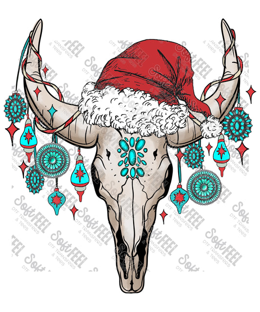 Bull Christmas - Christmas - Direct To Film Transfer / DTF - Heat Press Clothing Transfer
