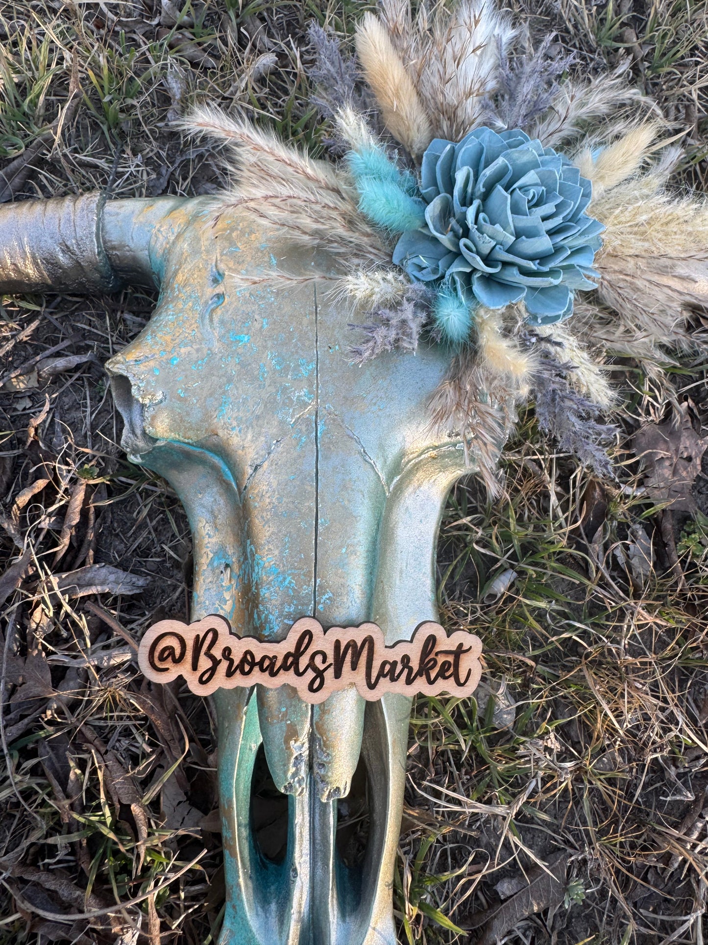 Christa Flex Gold & Blue Cowskull