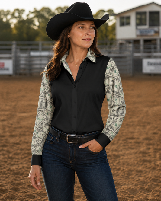 Runnin' For The Benjis Button Up Rodeo Shirt Blouse