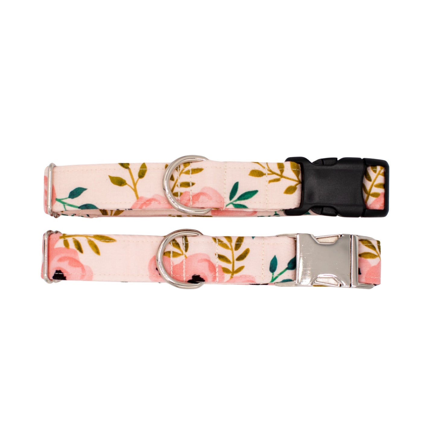 Pink Watercolor Floral Dog Collar