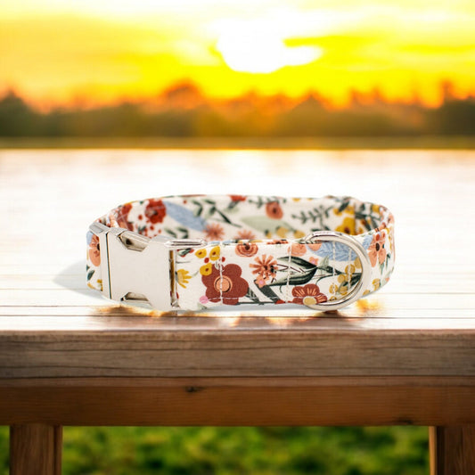 Earthy Floral Dog Collar