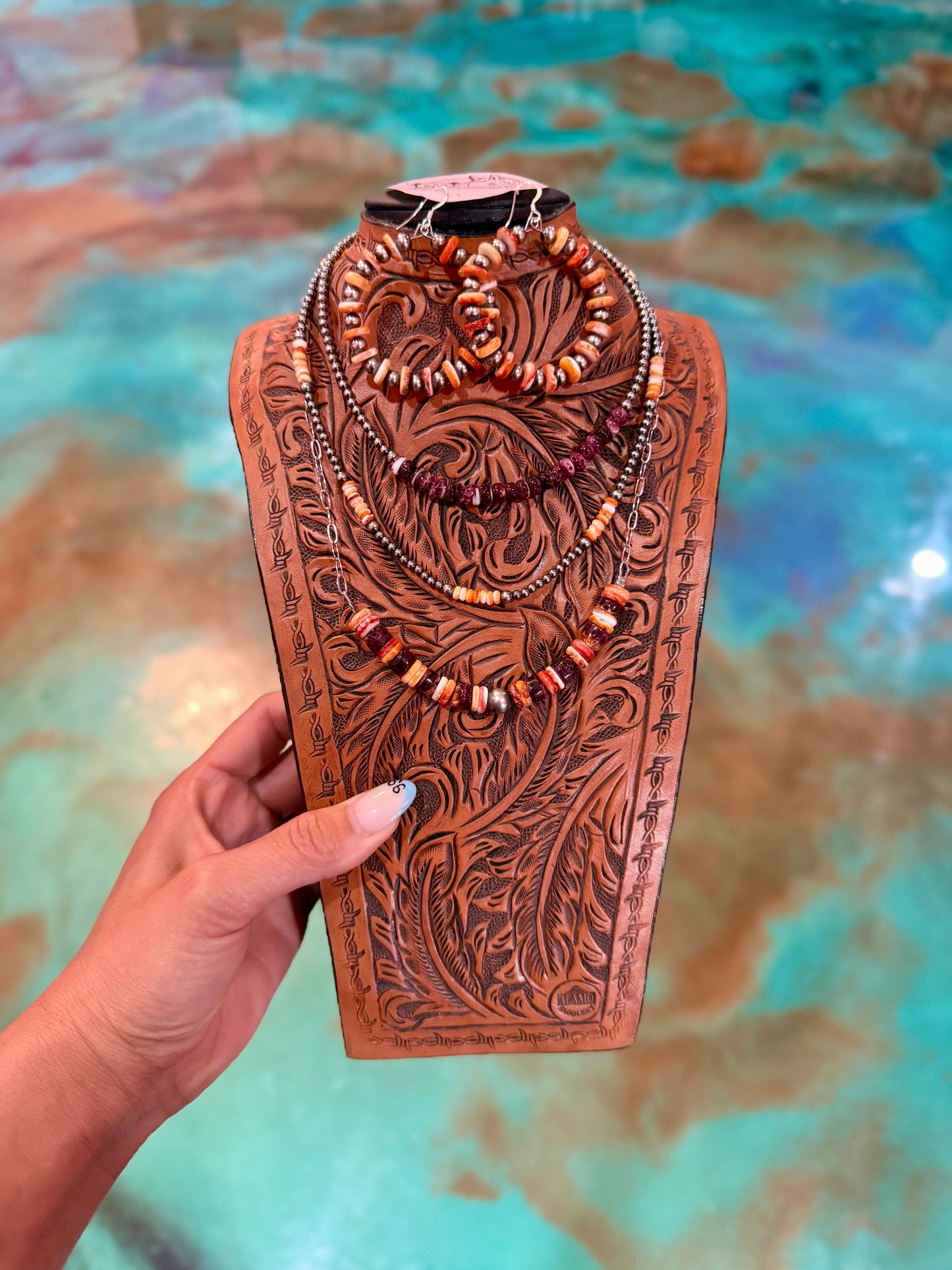 Jaci Set Spiny Oyster & Sterling Silver