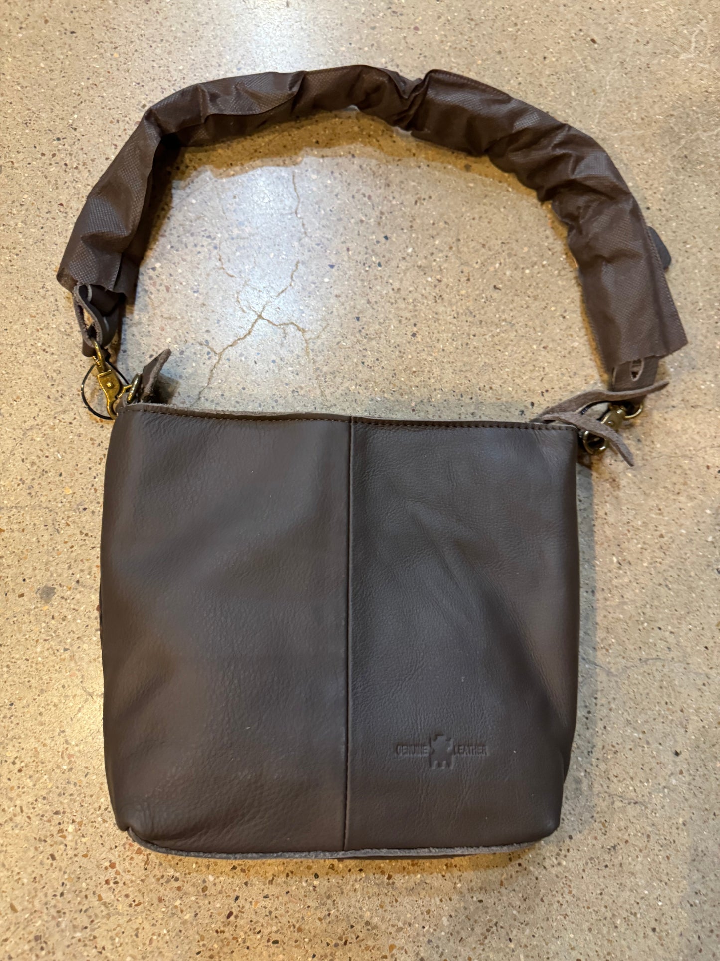 Cowhide X Braided Crossbody Purse