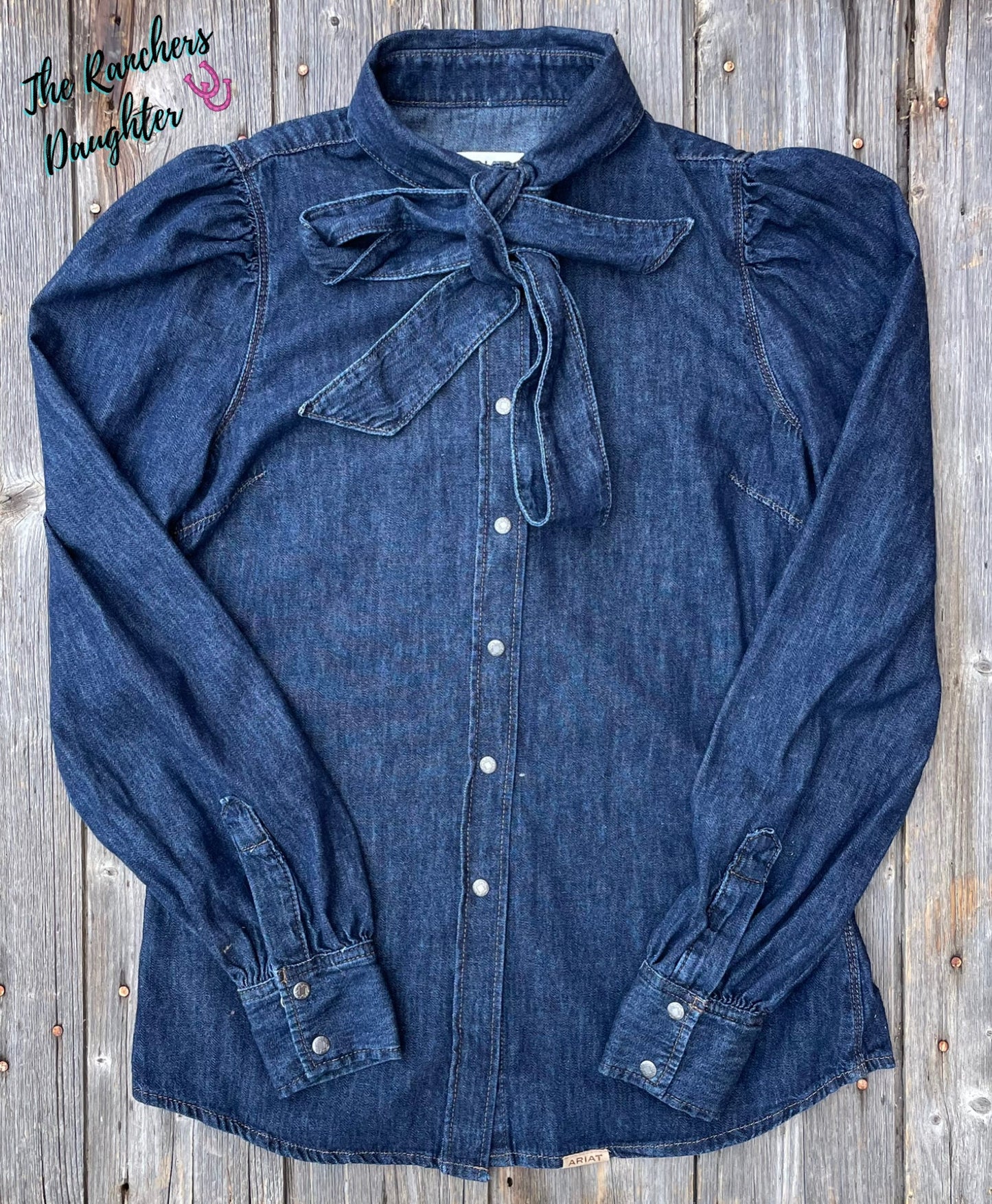 Ariat Women's Puff Sleeve Denim Snap Shirt