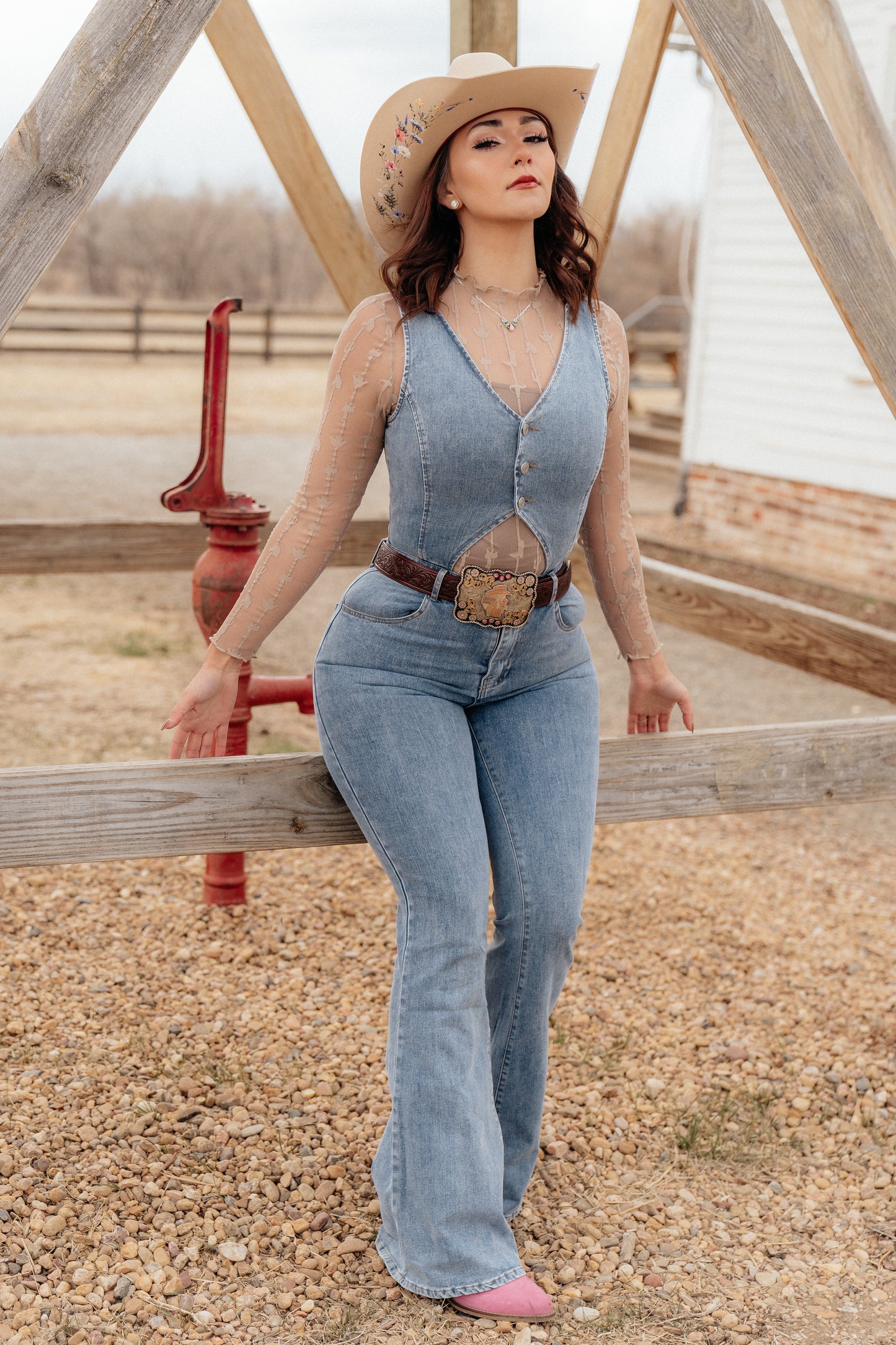 Lariat Lace Top