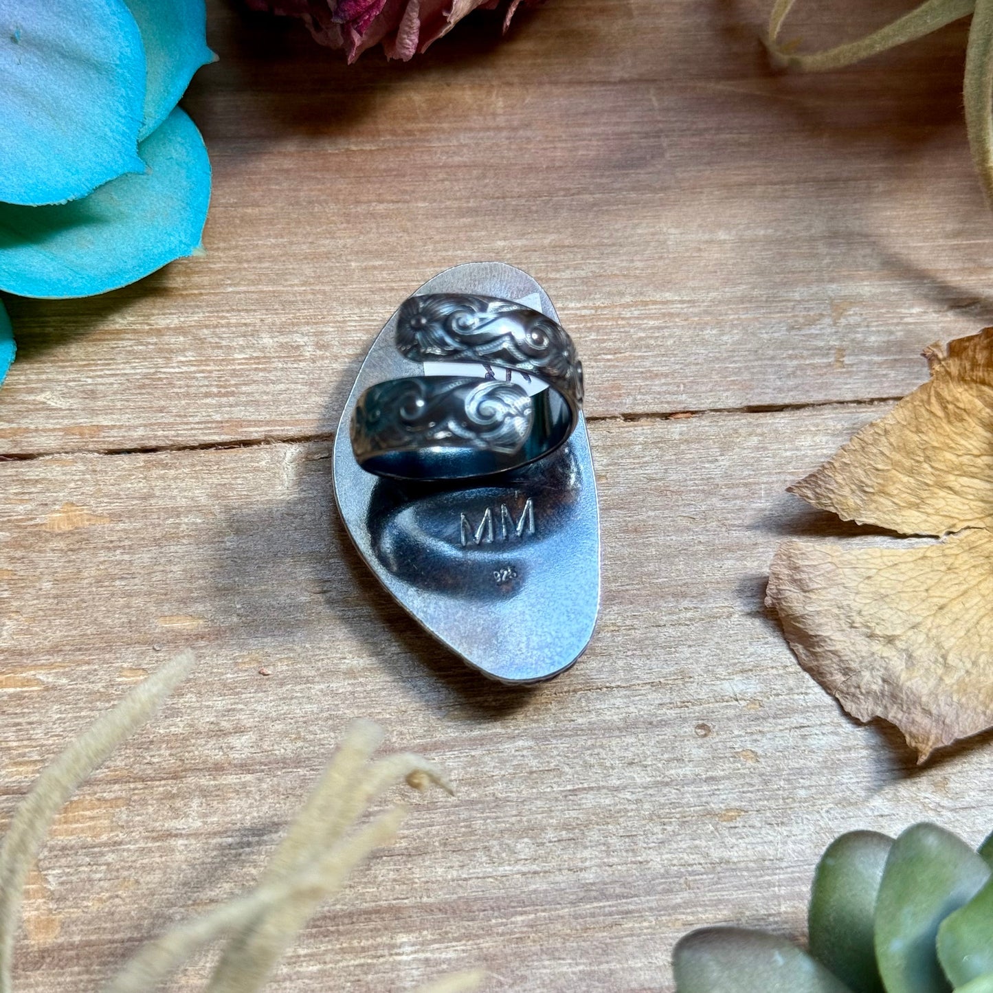 MJ ring - Sterling Silver Free Form Long Adjustable