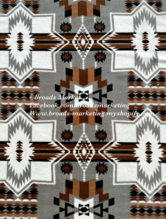 Brown & Grey Quinn Aztec Super Plush Blanket