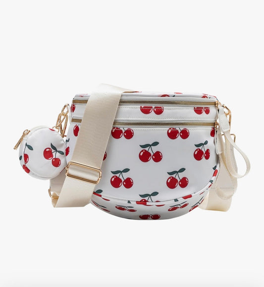 Sweeter Than Cherries Crossbody Crescent Bag