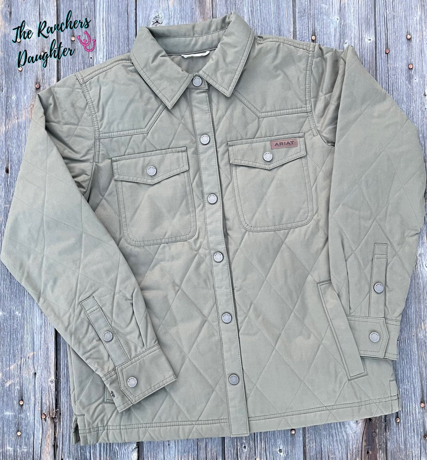 Ariat Women's Dusky Green Grizzly Quilted Barn Jacket