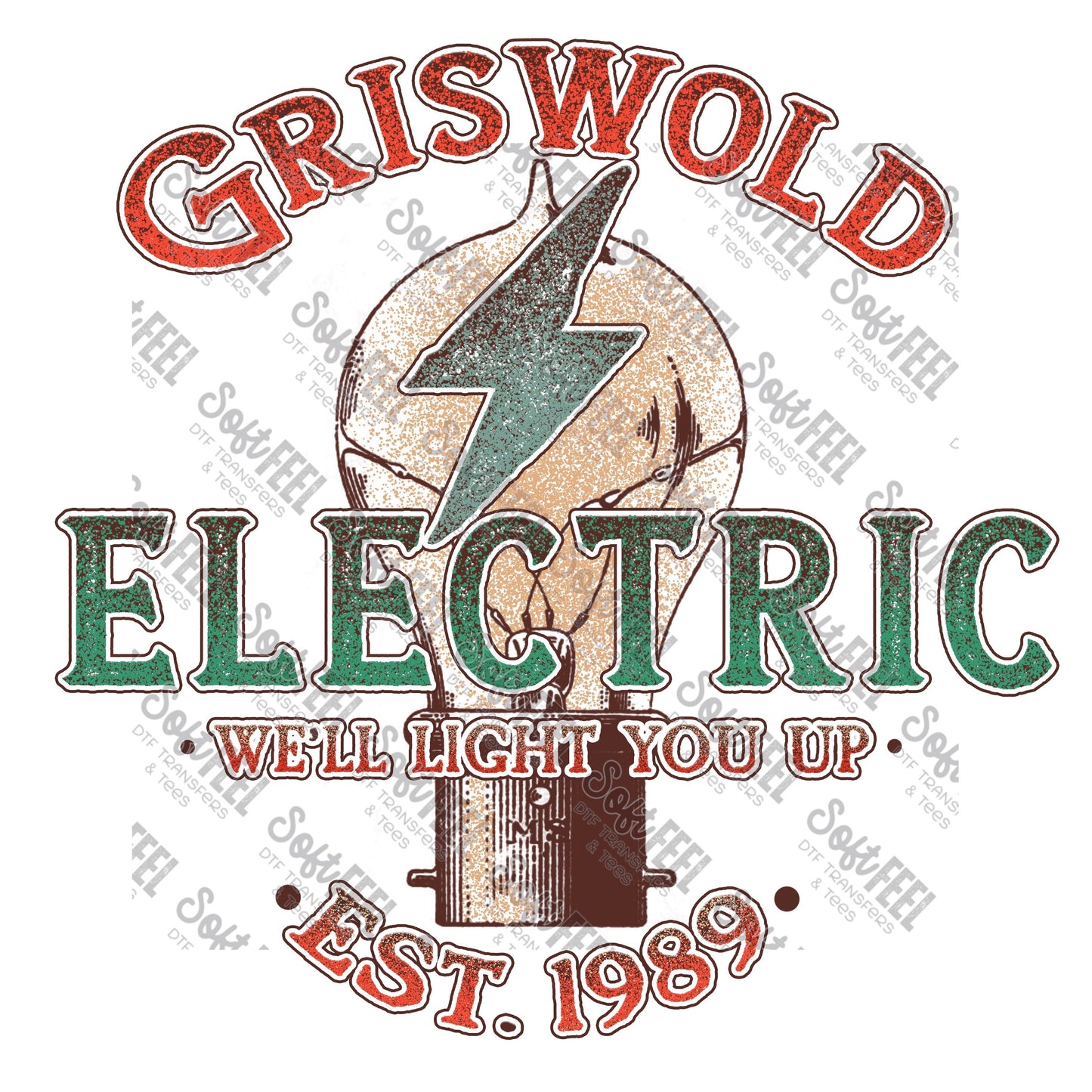 Electric We'll Light You Up - Christmas - Direct To Film Transfer / DTF - Heat Press Clothing Transfer