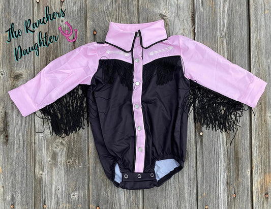 Shea Baby Pink Vintage Pearl Snap Onesie