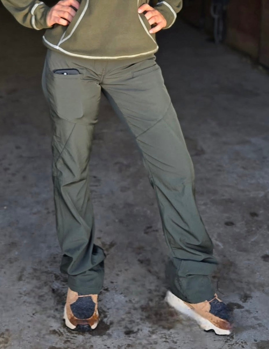 Olive Cowgirl Tuff Work Hard Play Hard Pants