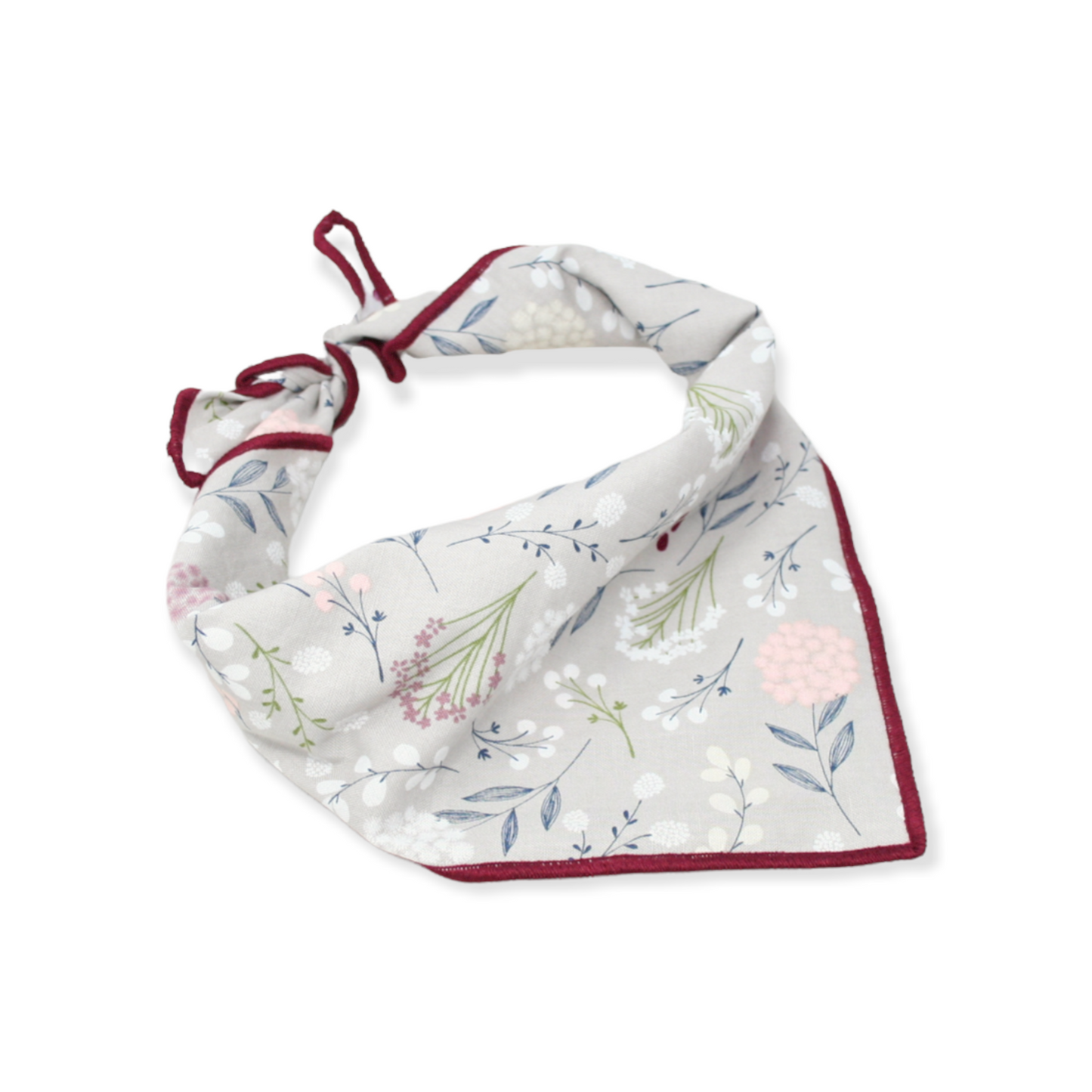 Gray Berry Leaves Dog Bandana