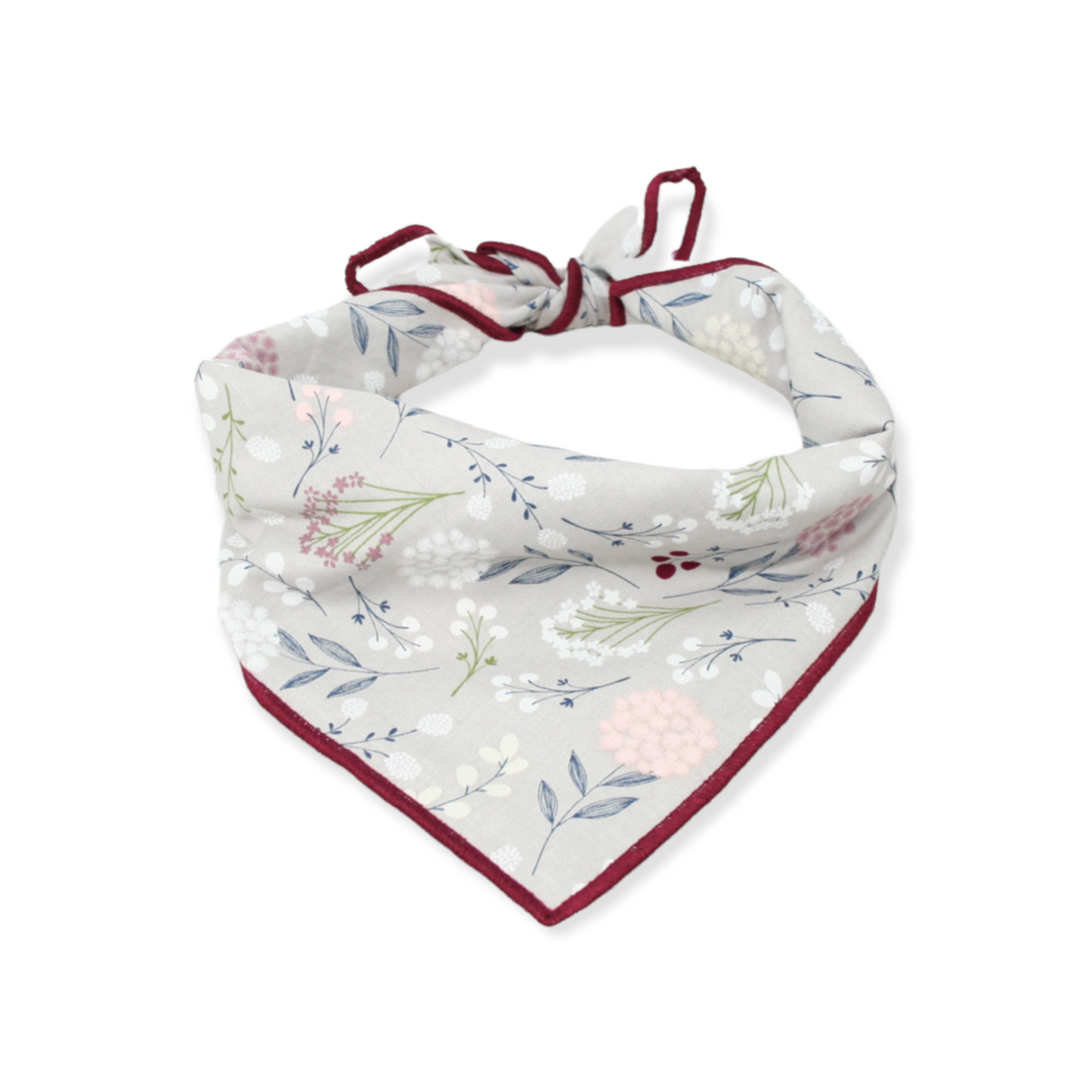 Gray Berry Leaves Dog Bandana