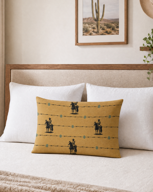 Baha Ranch Saddle Up Pillow Case Caramel Made in America