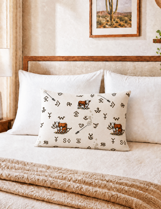 Baha Ranch Hereford Brands Pillowcase Made in America