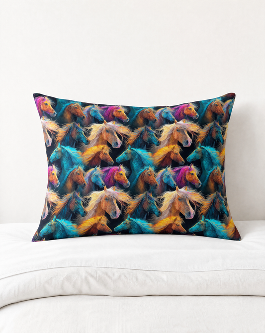 Baha Ranch Colorful Horses Pillowcase Made in America