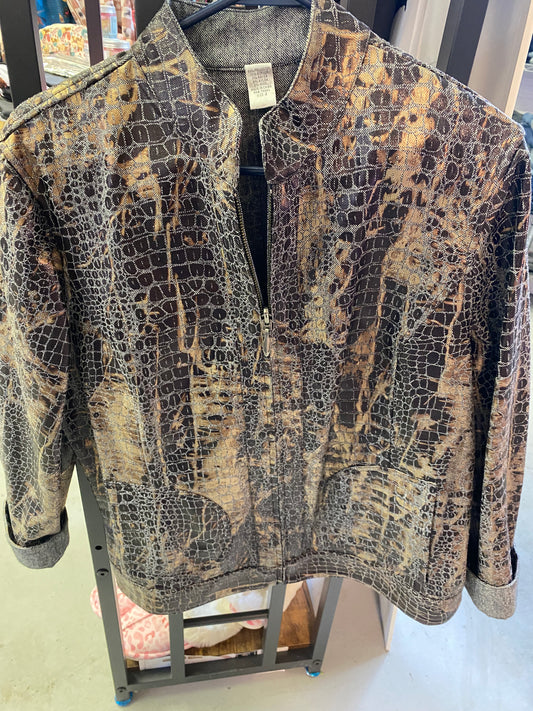 Snakeskin Brown and gold jacket