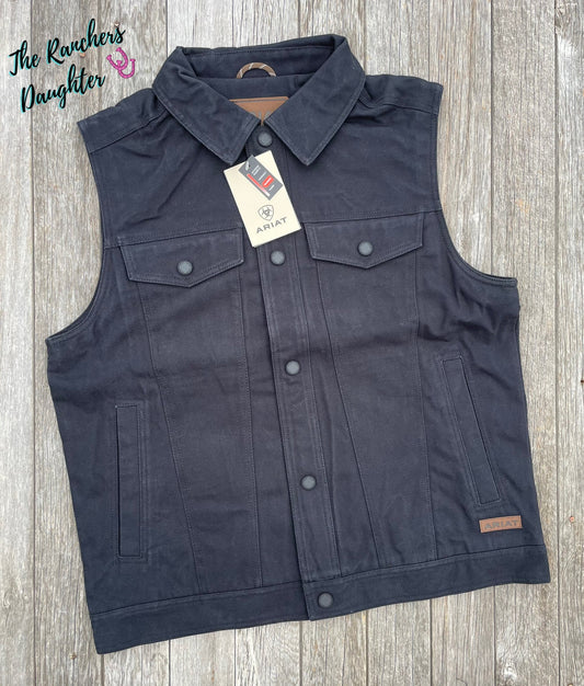 Ariat Men's Black Canvas Rancher Vest