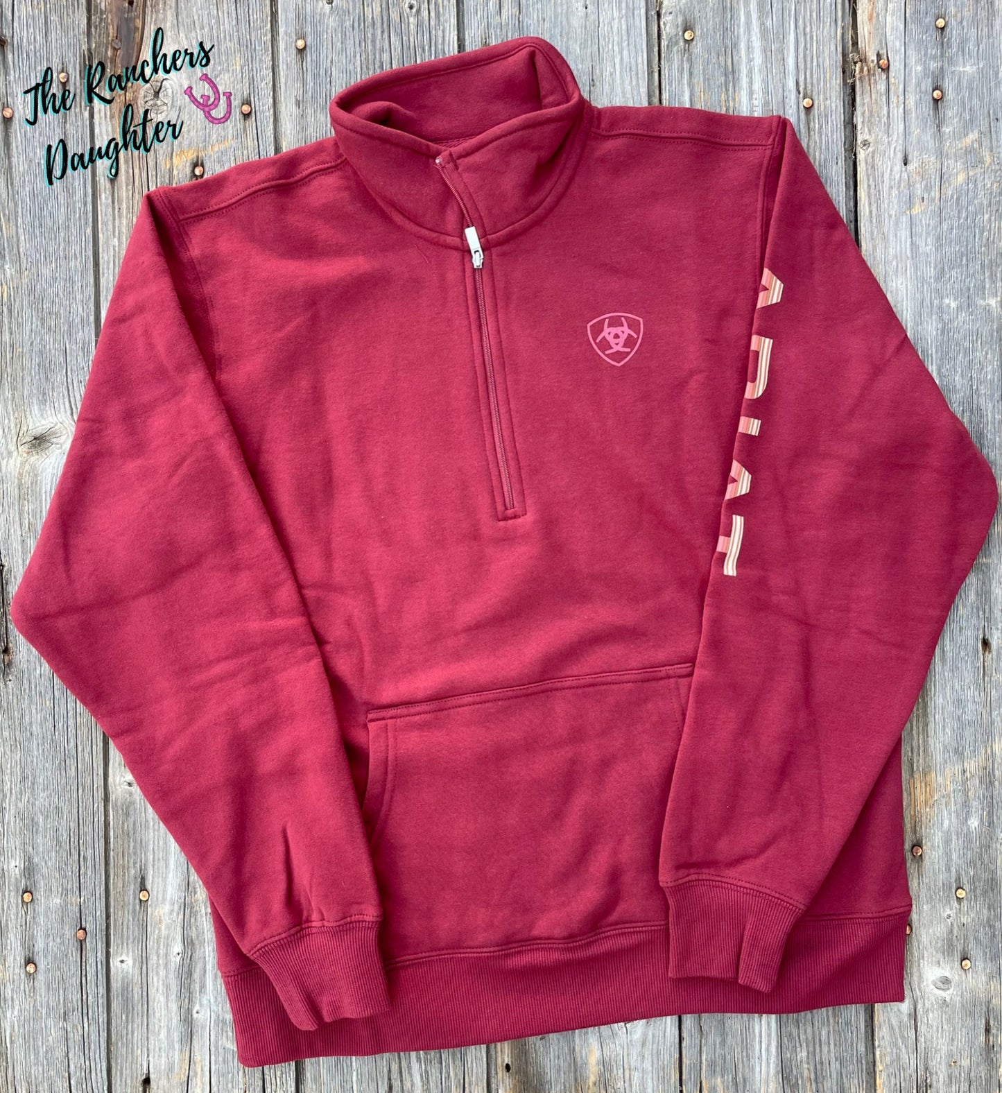 Ariat Women's Burnt Russet Logo 1/2 Zip Sweatshirt