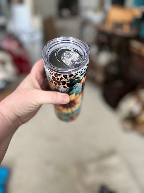 Leopard and Sunflower 20oz Tumbler