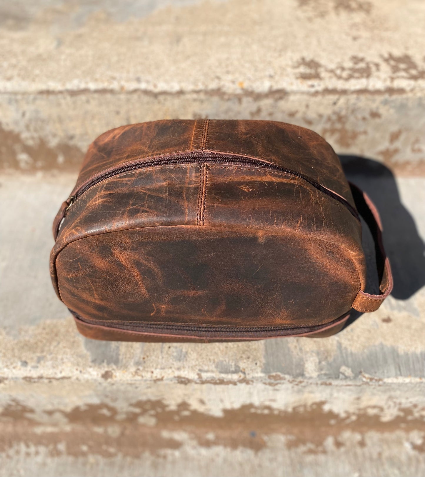 Large Vintage Leather Toiletry Bag