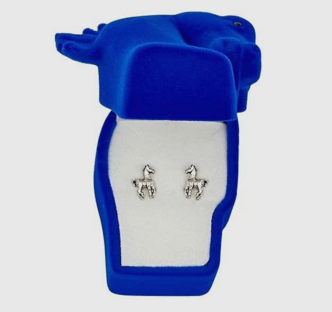 Prancing Pony Earrings with  Horse head gift box
