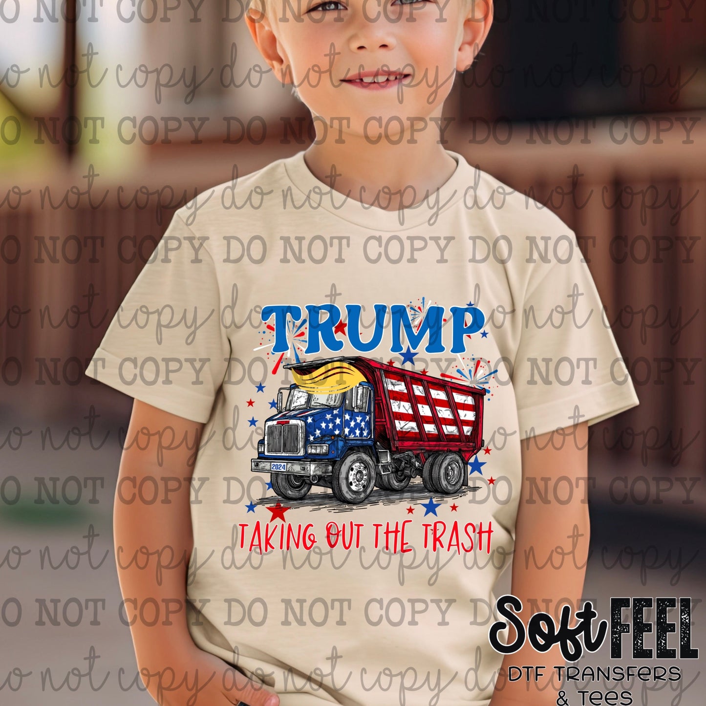 Taking out the trash dump truck Trump 2024 - Patriotic - Direct To Film Transfer / DTF - Heat Press Clothing Transfer