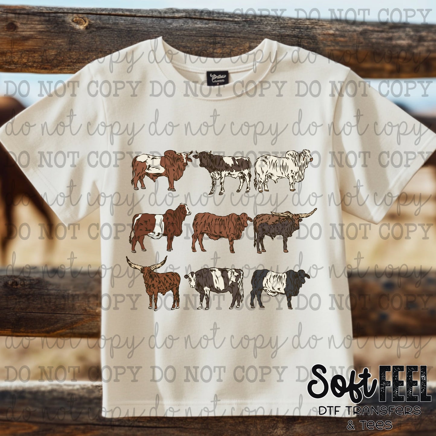 Cattle Breeds - country western - Direct To Film Transfer / DTF - Heat Press Clothing Transfer