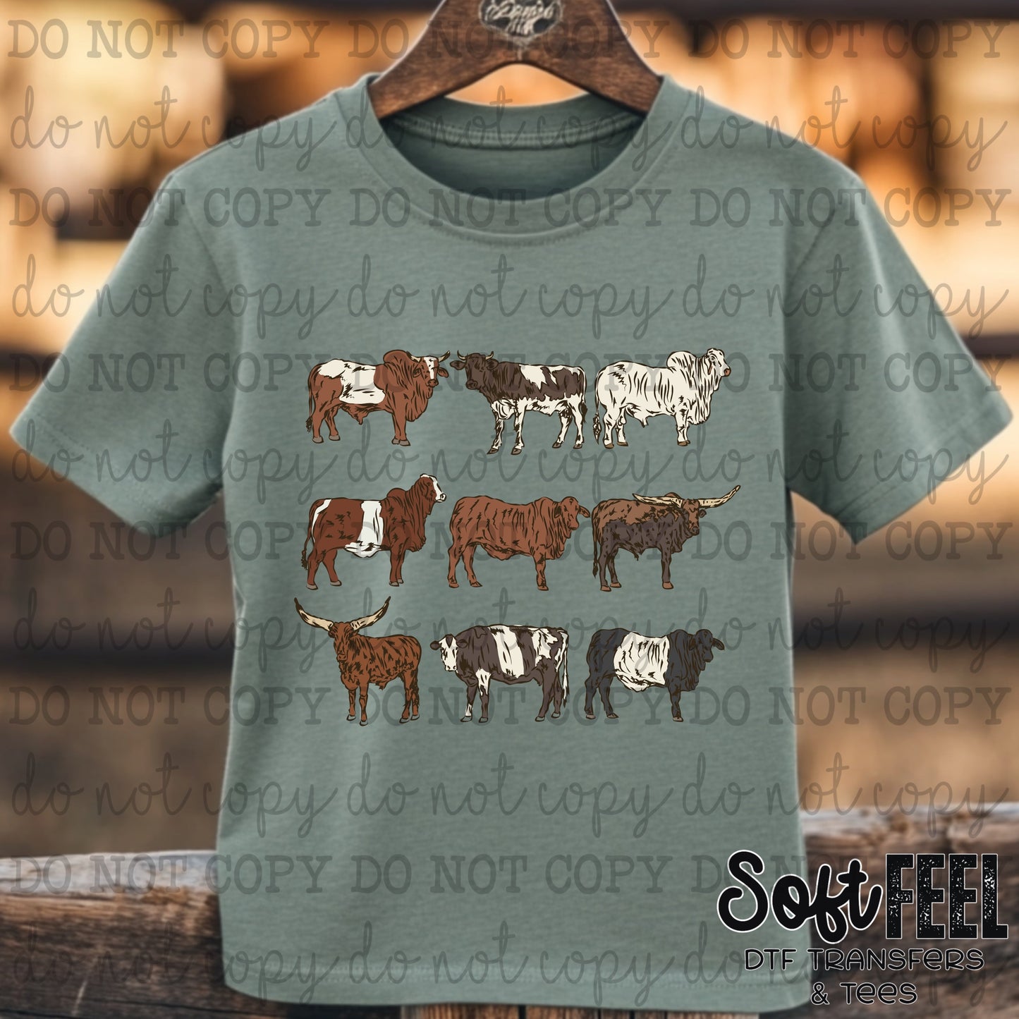 Cattle Breeds - country western - Direct To Film Transfer / DTF - Heat Press Clothing Transfer