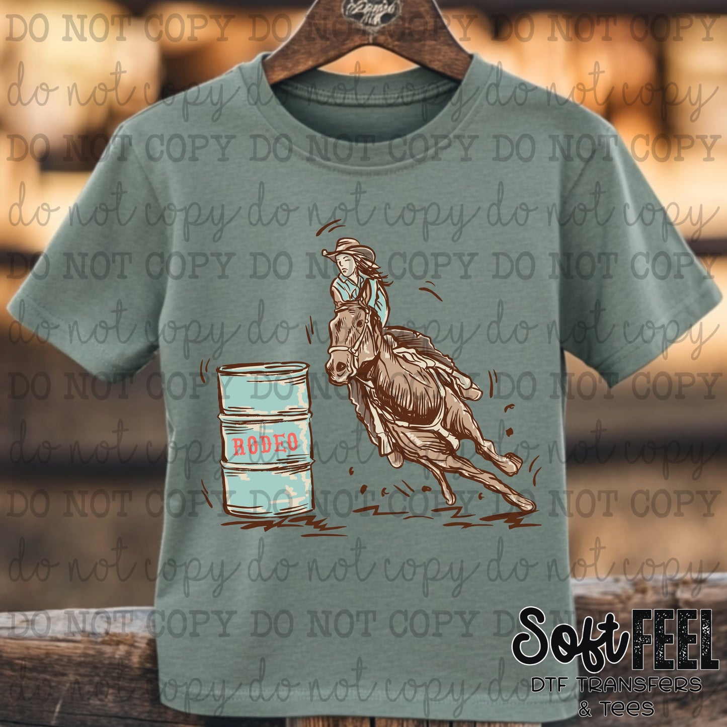 Barrel Racing cowgirl - country western - Direct To Film Transfer / DTF - Heat Press Clothing Transfer