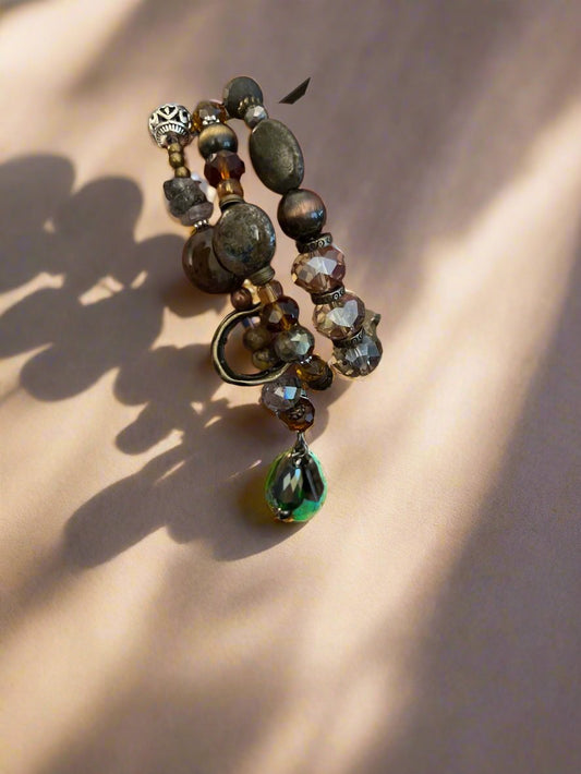 Bronze Bracelet Stack with charms
