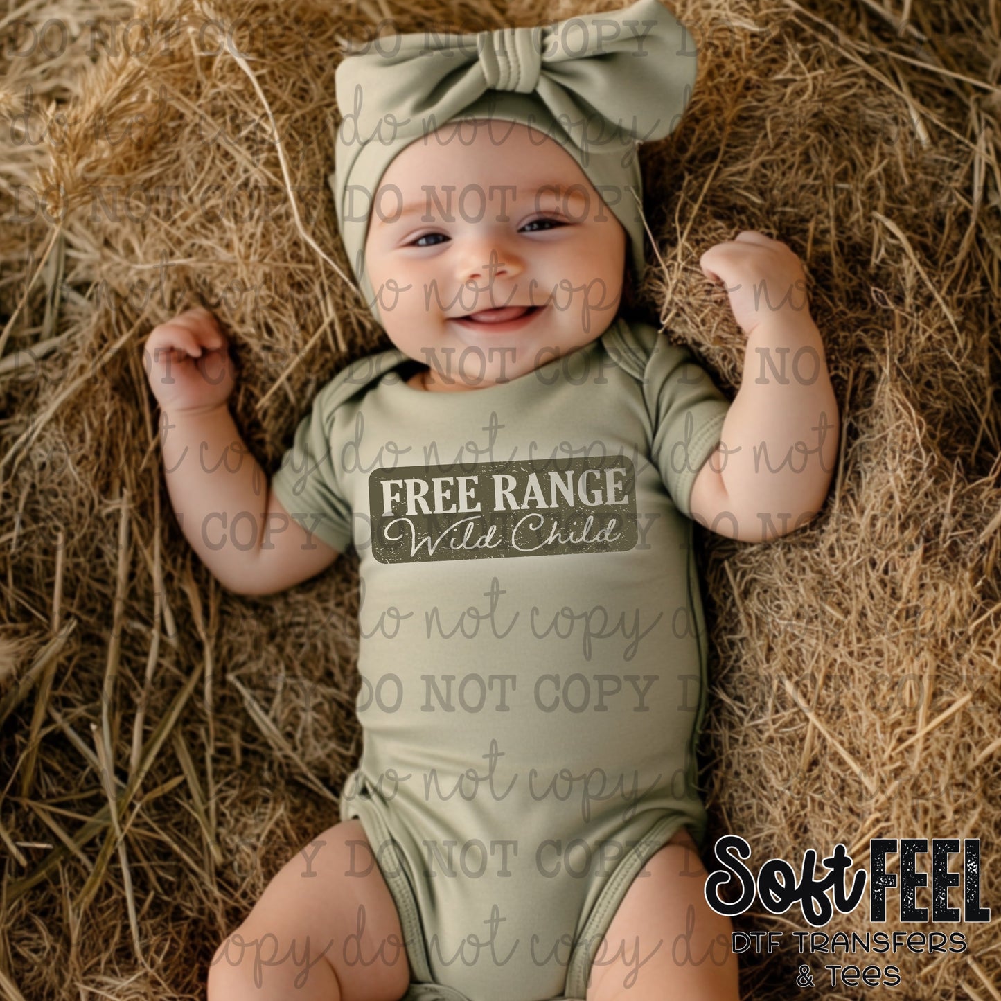 Free Range Wild Child - youth country western - Direct To Film Transfer / DTF - Heat Press Clothing Transfer