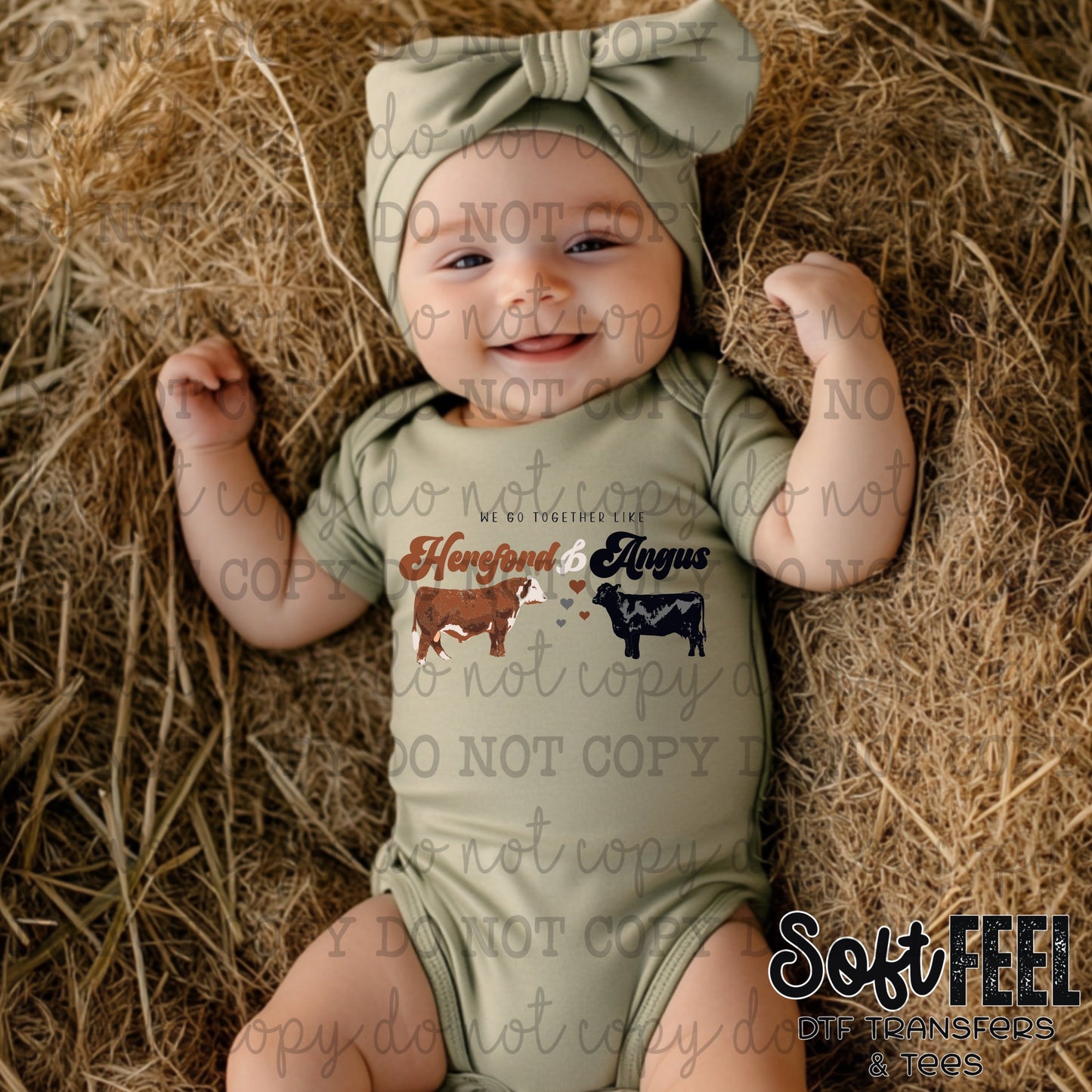 Go Together Like a Hereford and an Angus - Ranch Humor Youth Western - Direct To Film Transfer / DTF - Heat Press Clothing Transfer