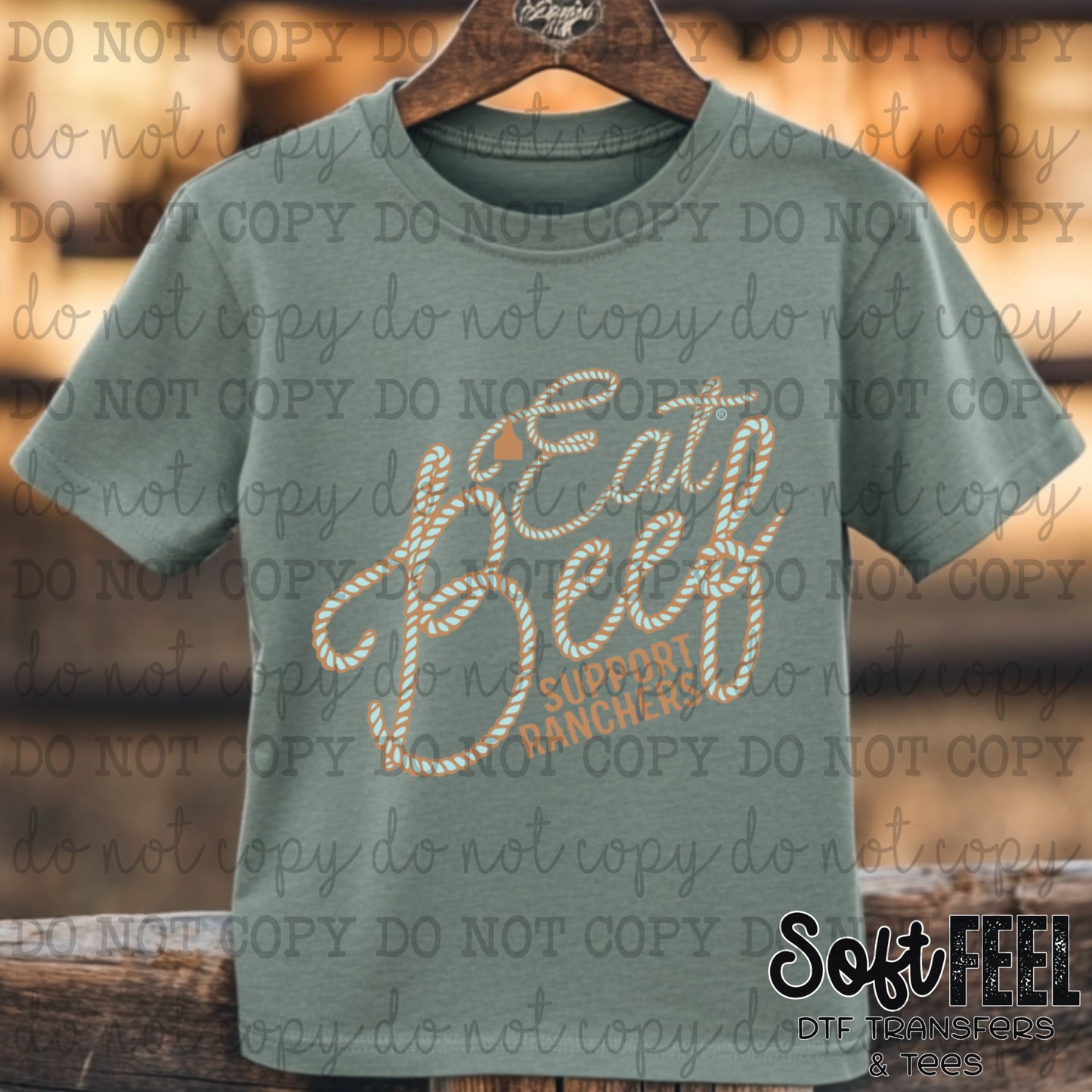 Eat Beef Support Ranchers - Western - Direct To Film Transfer / DTF - Heat Press Clothing Transfer