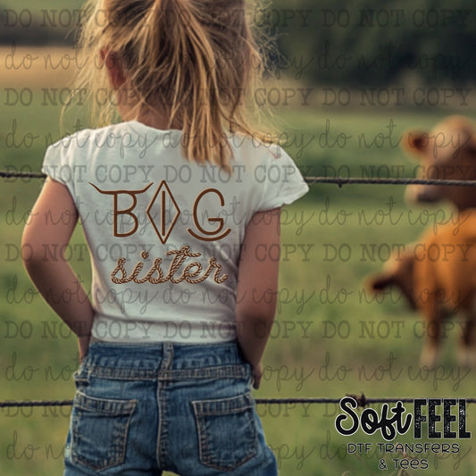 Big Sister Ranch Brand - youth country western - Direct To Film Transfer / DTF - Heat Press Clothing Transfer